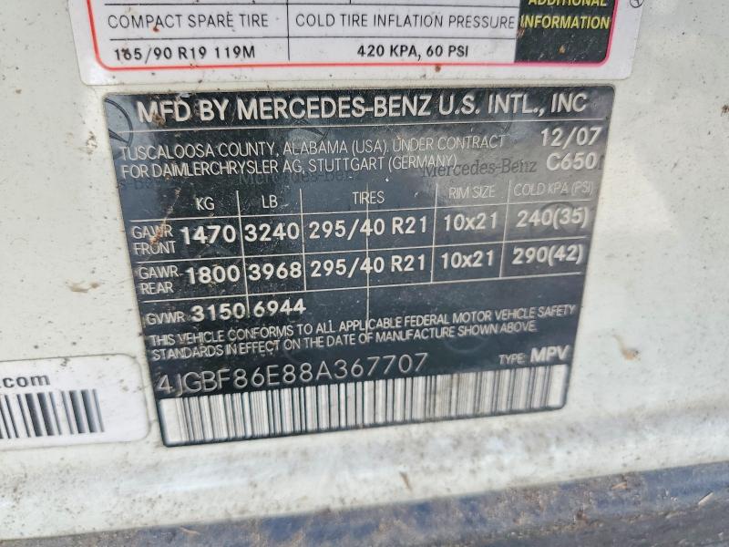 Aukcja sprzedaży 2008 Mercedes-benz Gl, vin: 4JGBF86E88A367707, numer aukcji: 62977976