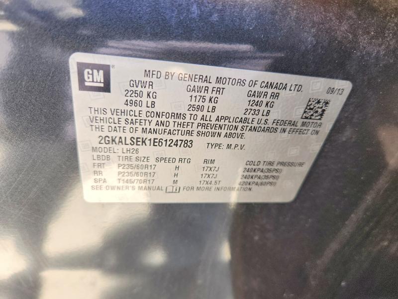 2014 Gmc Terrain მანქანა იყიდება აუქციონზე, vin: 2GKALSEK1E6124783, აუქციონის ნომერი: 62910846