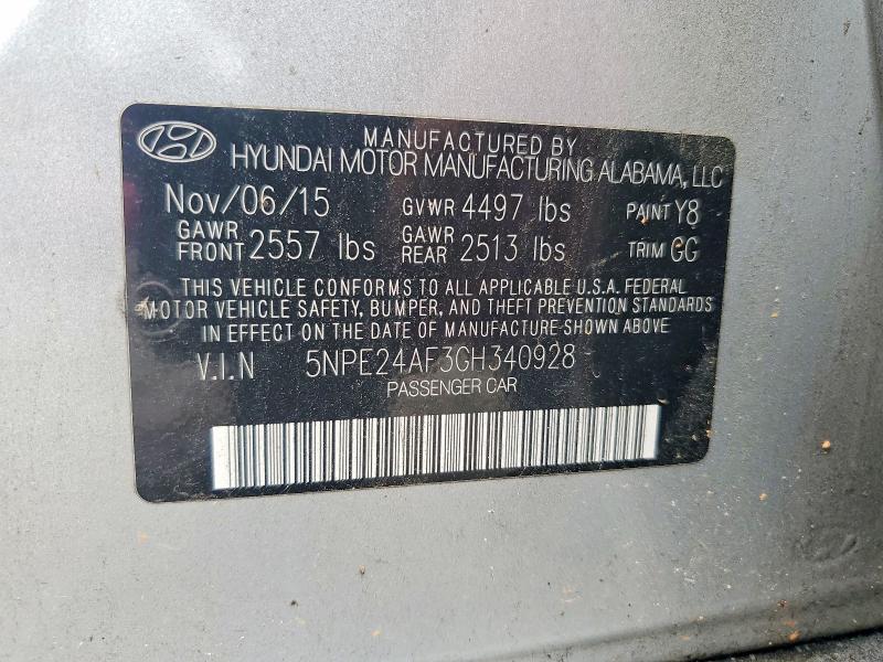 Aukcja sprzedaży 2016 Hyundai Sonata, vin: 5NPE24AF3GH340928, numer aukcji: 60834956