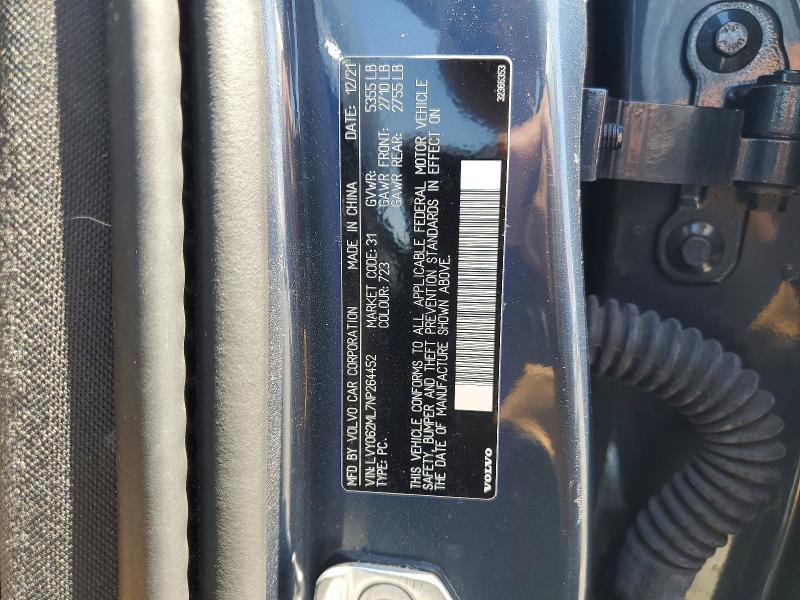 Aukcja sprzedaży 2022 Volvo S90, vin: LVY062ML7NP264452, numer aukcji: 60707816