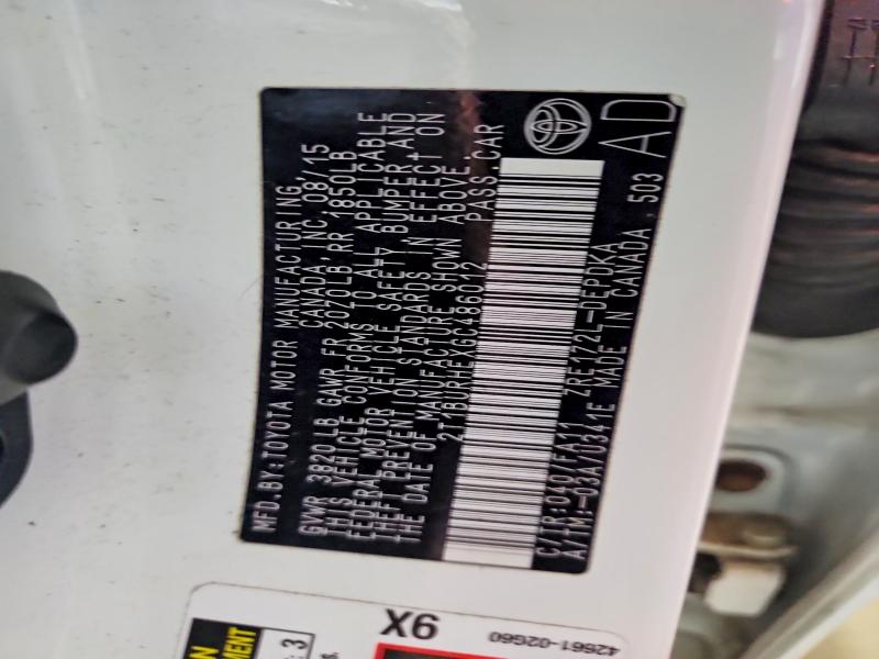 2016 Toyota Corolla მანქანა იყიდება აუქციონზე, vin: 2T1BURHEXGC486012, აუქციონის ნომერი: 61307406