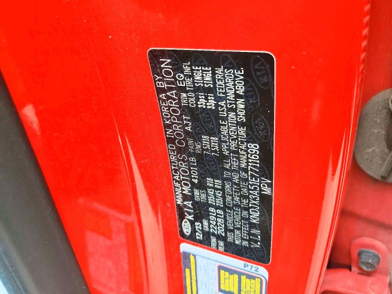 60764026 :رقم المزاد ، KNDJX3A51E7711698 vin ، 2014 Kia Soul مزاد بيع