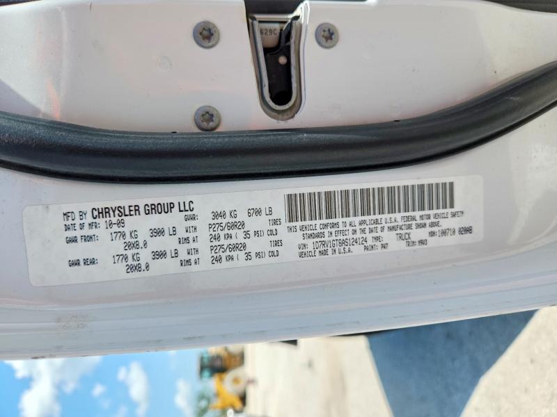 2010 Dodge Ram 1500 მანქანა იყიდება აუქციონზე, vin: 1D7RV1GT8AS124124, აუქციონის ნომერი: 60683156