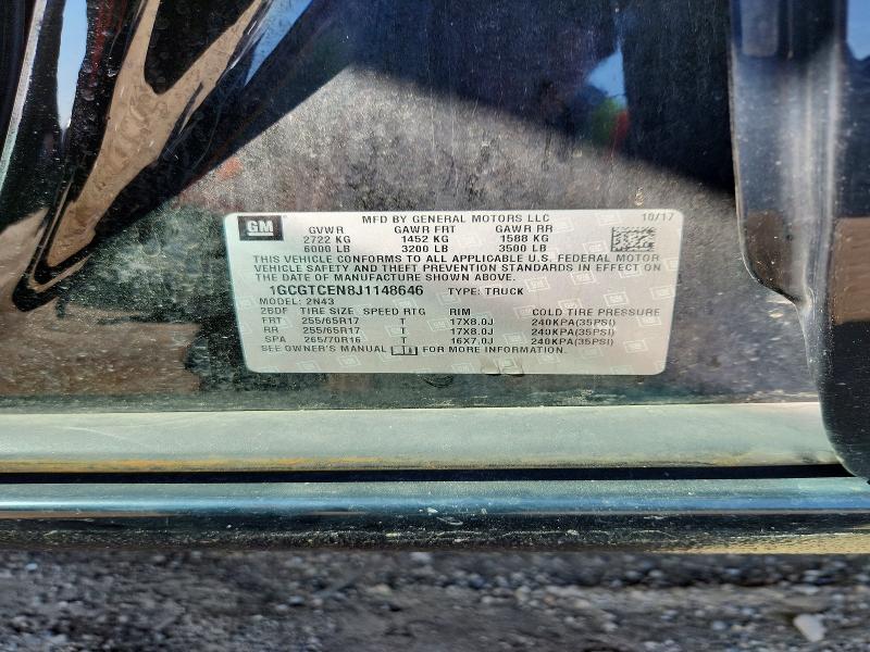 Aukcja sprzedaży 2018 Chevrolet Colorado, vin: 1GCGTCEN8J1148646, numer aukcji: 60172786
