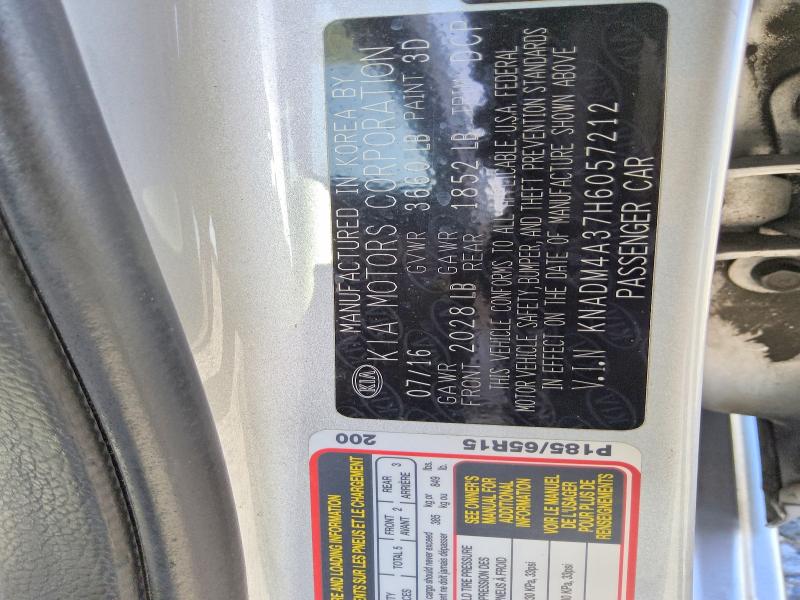 Продаж на аукціоні авто 2017 Kia Rio, vin: KNADM4A37H6057212, номер лоту: 60313586