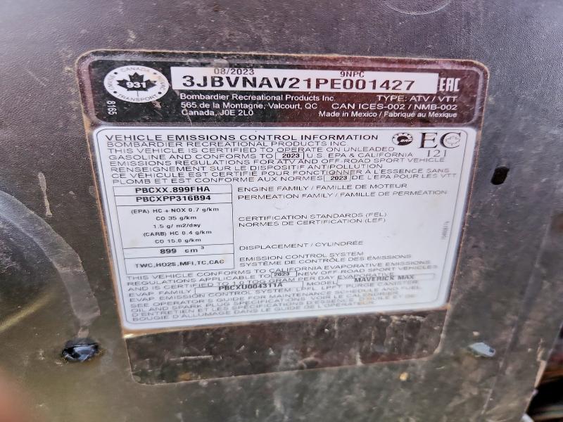 Aukcja sprzedaży 2023 Can-am Maverick X3 Max, vin: 3JBVNAV21PE001427, numer aukcji: 59883416