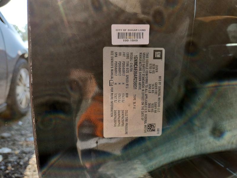 2010 Chevrolet Tahoe მანქანა იყიდება აუქციონზე, vin: 1GNMCAE09AR238831, აუქციონის ნომერი: 58878196