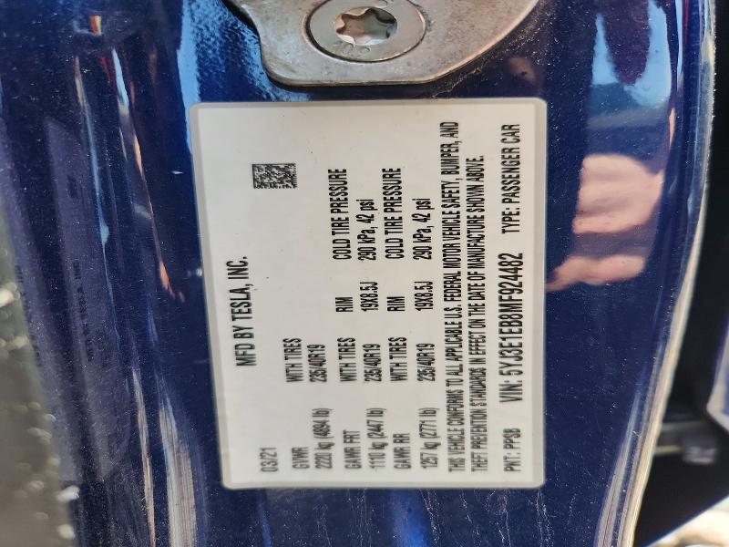Aukcja sprzedaży 2021 Tesla Model 3, vin: 5YJ3E1EB8MF924482, numer aukcji: 55608196