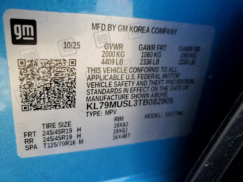 Продажа на аукционе авто 2026 Chevrolet Trailblazer, vin: KL79MUSL3TB082905, номер лота: 61350356