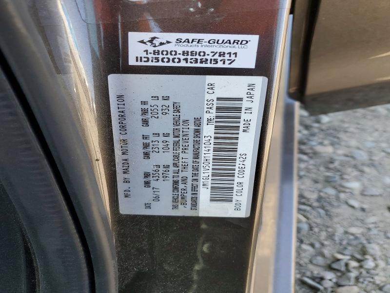 60704596 :رقم المزاد ، JM1GL1V50H1141043 vin ، 2017 Mazda 6 مزاد بيع