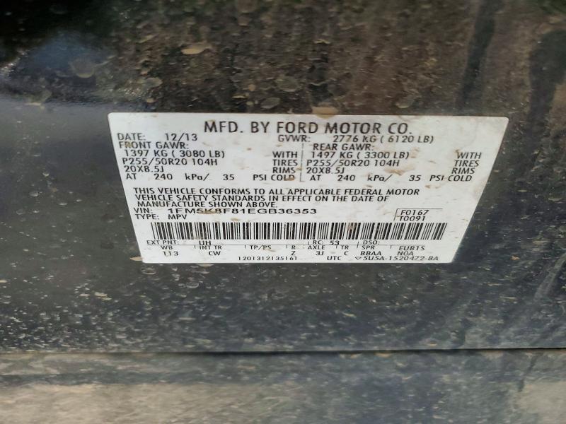 Продажа на аукционе авто 2014 Ford Explorer, vin: 1FM5K8F81EGB36353, номер лота: 59290916