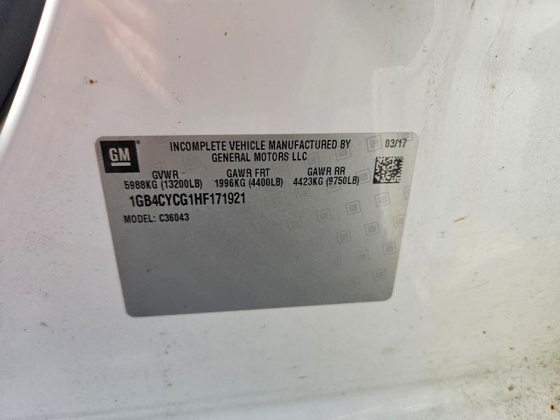 2017 Chevrolet Silverado მანქანა იყიდება აუქციონზე, vin: 1GB4CYCG1HF171921, აუქციონის ნომერი: 59362486