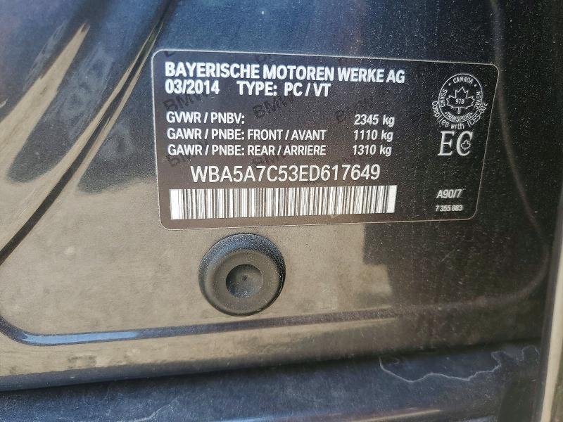 2014 Bmw 528 მანქანა იყიდება აუქციონზე, vin: WBA5A7C53ED617649, აუქციონის ნომერი: 60768356