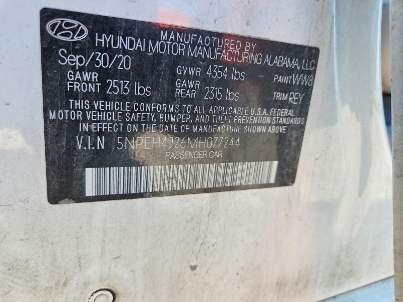 Aukcja sprzedaży 2021 Hyundai Sonata, vin: 5NPEH4J26MH077244, numer aukcji: 62761736