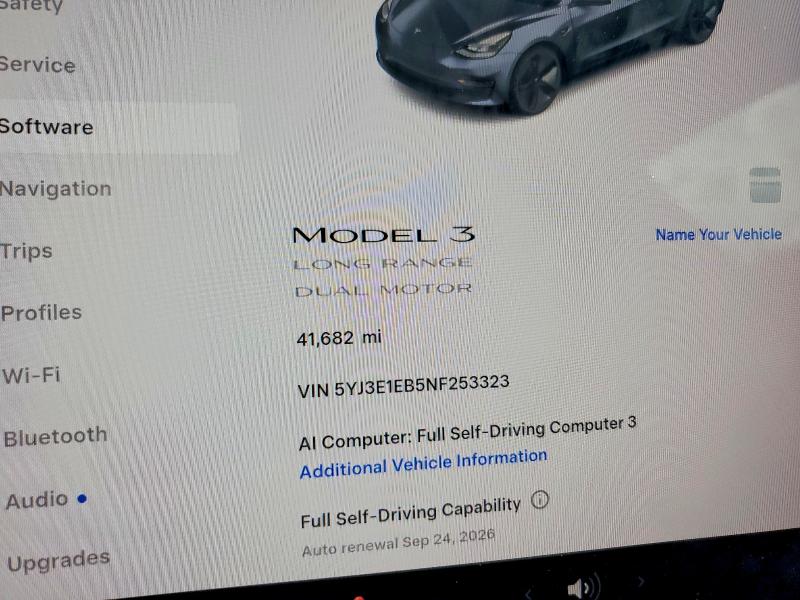 61192216 :رقم المزاد ، 5YJ3E1EB5NF253323 vin ، 2022 Tesla Model 3 مزاد بيع