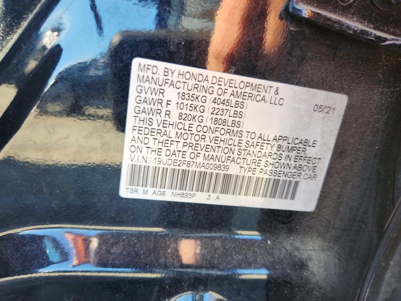 Продаж на аукціоні авто 2021 Acura Ilx, vin: 19UDE2F87MA009839, номер лоту: 60036376