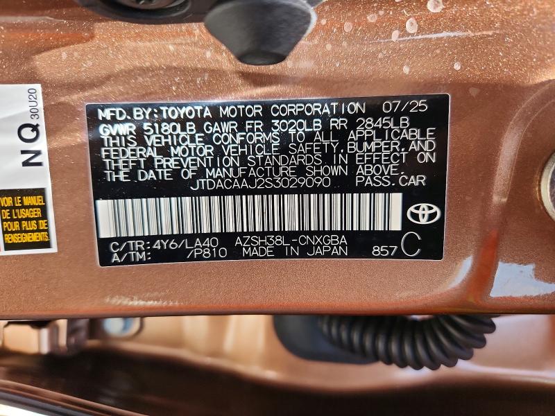 59656866 :رقم المزاد ، JTDACAAJ2S3029090 vin ، 2025 Toyota Crown Signia مزاد بيع