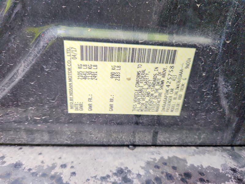 62900016 :رقم المزاد ، 1N4AA6AP1HC425758 vin ، 2017 Nissan Maxima مزاد بيع