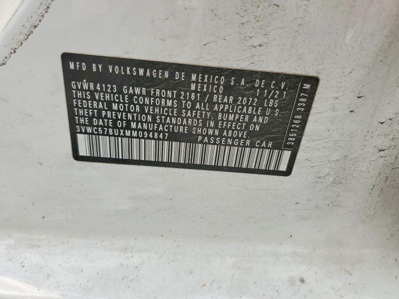 Aukcja sprzedaży 2021 Volkswagen Jetta, vin: 3VWC57BUXMM094847, numer aukcji: 60475276