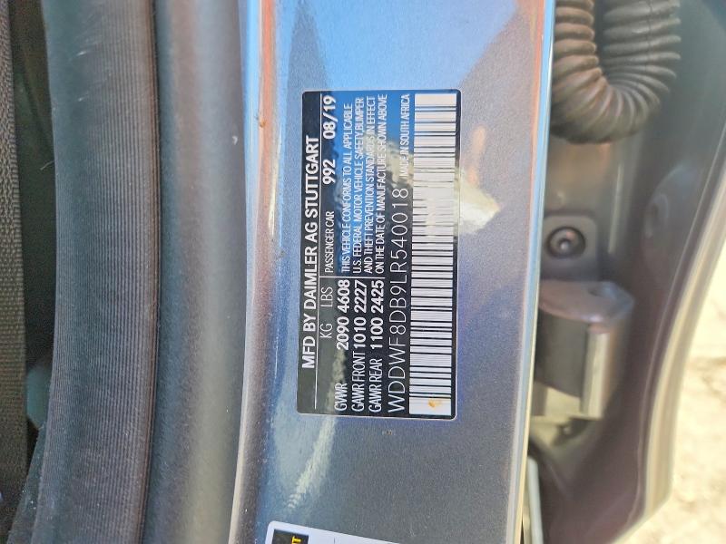 Aukcja sprzedaży 2020 Mercedes-benz C, vin: WDDWF8DB9LR540018, numer aukcji: 59708436