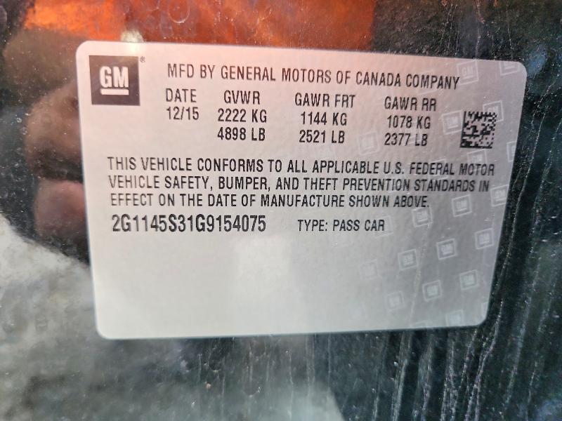 Продажа на аукционе авто 2016 Chevrolet Impala, vin: 2G1145S31G9154075, номер лота: 62949666
