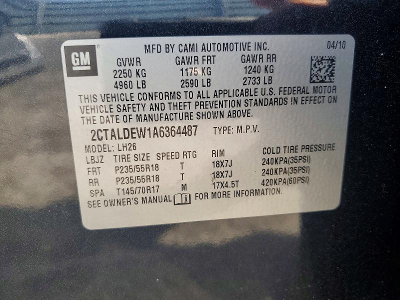 Продажа на аукционе авто 2010 Gmc Terrain, vin: 2CTALDEW1A6364487, номер лота: 61234046