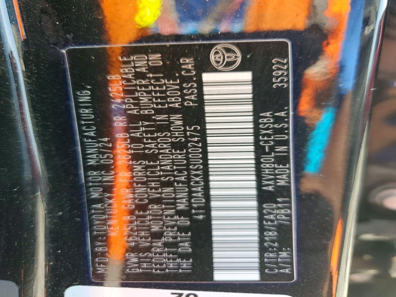 Aukcja sprzedaży 2025 Toyota Camry, vin: 4T1DAACKXSU002475, numer aukcji: 85976405