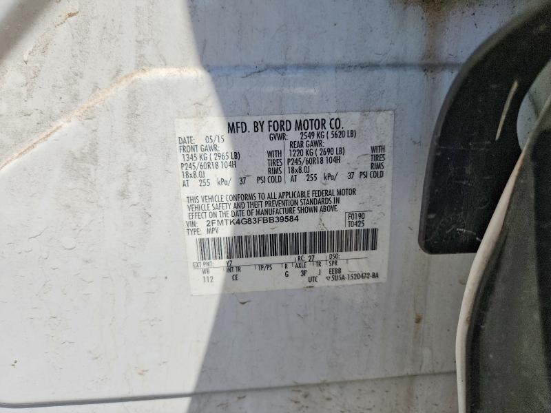 2015 Ford Edge მანქანა იყიდება აუქციონზე, vin: 2FMTK4G83FBB39584, აუქციონის ნომერი: 41632696