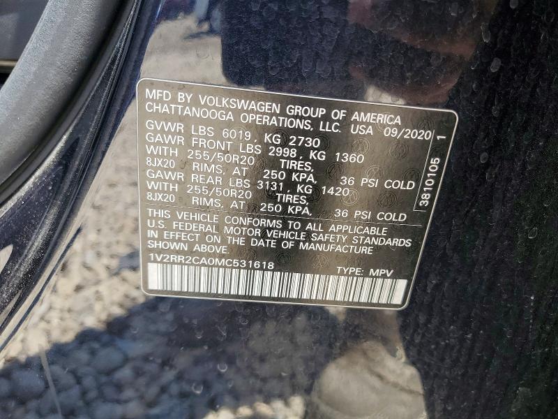 Продаж на аукціоні авто 2021 Volkswagen Atlas, vin: 1V2RR2CA0MC531618, номер лоту: 60186246