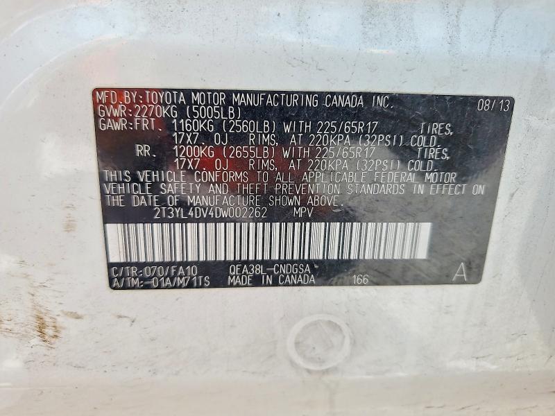 Aukcja sprzedaży 2013 Toyota Rav4 Ev, vin: 2T3YL4DV4DW002262, numer aukcji: 60114676