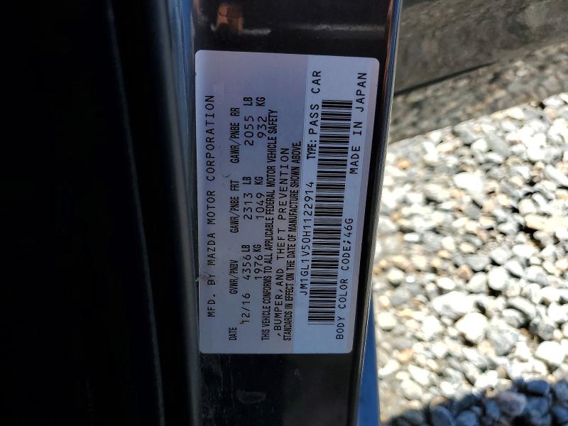 60315476 :رقم المزاد ، JM1GL1V50H1122914 vin ، 2017 Mazda 6 مزاد بيع