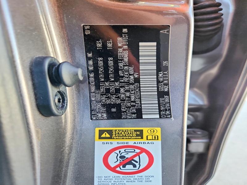 59885716 :رقم المزاد ، 5TDJKRFH2GS343139 vin ، 2016 Toyota Highlander مزاد بيع