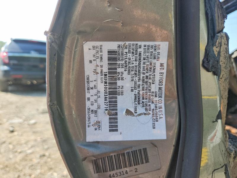 2003 Mercury Sable მანქანა იყიდება აუქციონზე, vin: 1MEFM50U03A627194, აუქციონის ნომერი: 85993815
