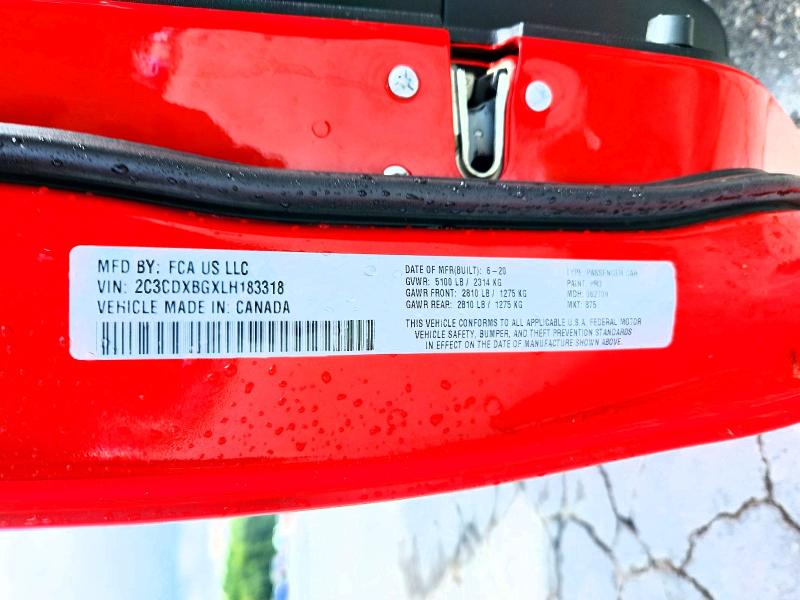 62017776 :رقم المزاد ، 2C3CDXBGXLH183318 vin ، 2020 Dodge Charger مزاد بيع