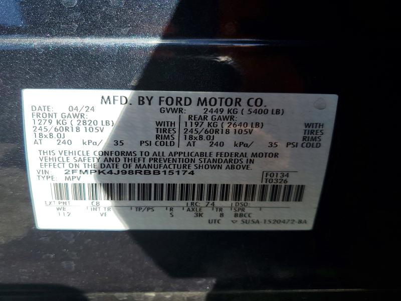 Aukcja sprzedaży 2024 Ford Edge, vin: 2FMPK4J98RBB15174, numer aukcji: 62441676