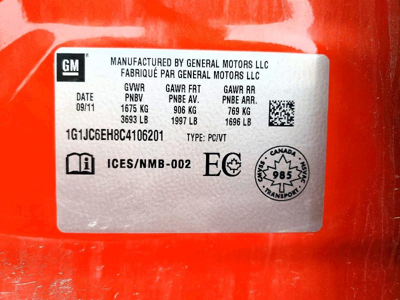 2012 Chevrolet Sonic მანქანა იყიდება აუქციონზე, vin: 1G1JC6EH8C4106201, აუქციონის ნომერი: 62757446