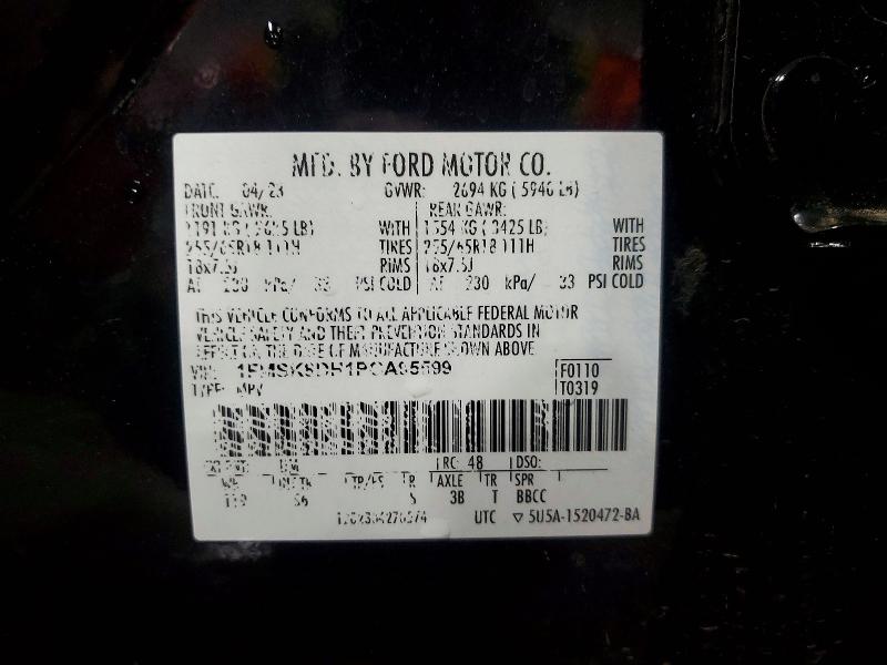 Продажа на аукционе авто 2023 Ford Explorer, vin: 1FMSK8DH1PGA95599, номер лота: 59276646