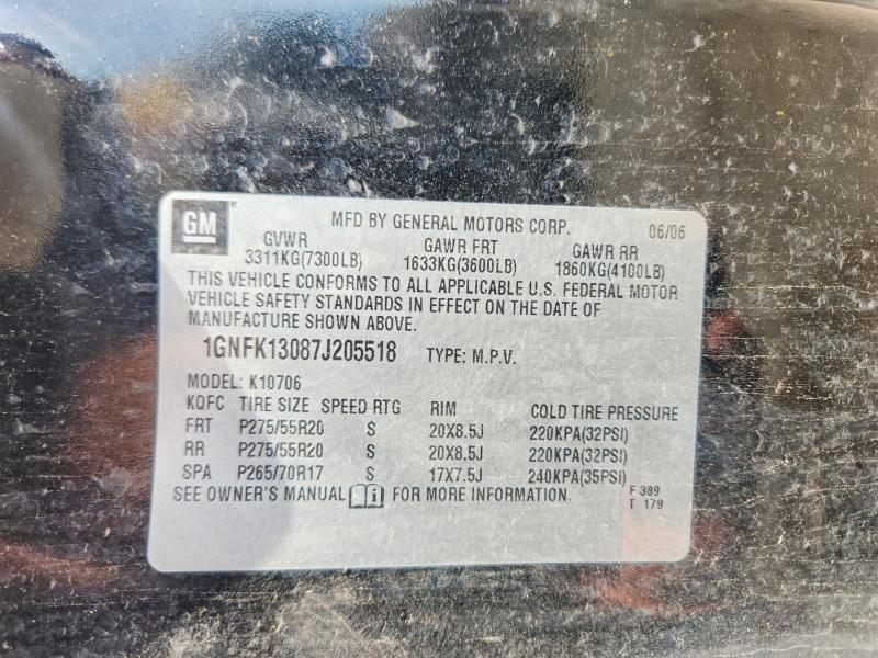 Продажа на аукционе авто 2007 Chevrolet Tahoe, vin: 1GNFK13087J205518, номер лота: 60627616