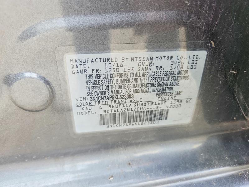 Aukcja sprzedaży 2019 Nissan Versa, vin: 3N1CN7AP6KL823303, numer aukcji: 61048886