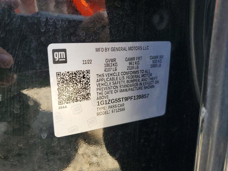 Aukcja sprzedaży 2023 Chevrolet Malibu, vin: 1G1ZG5ST9PF139857, numer aukcji: 60611306