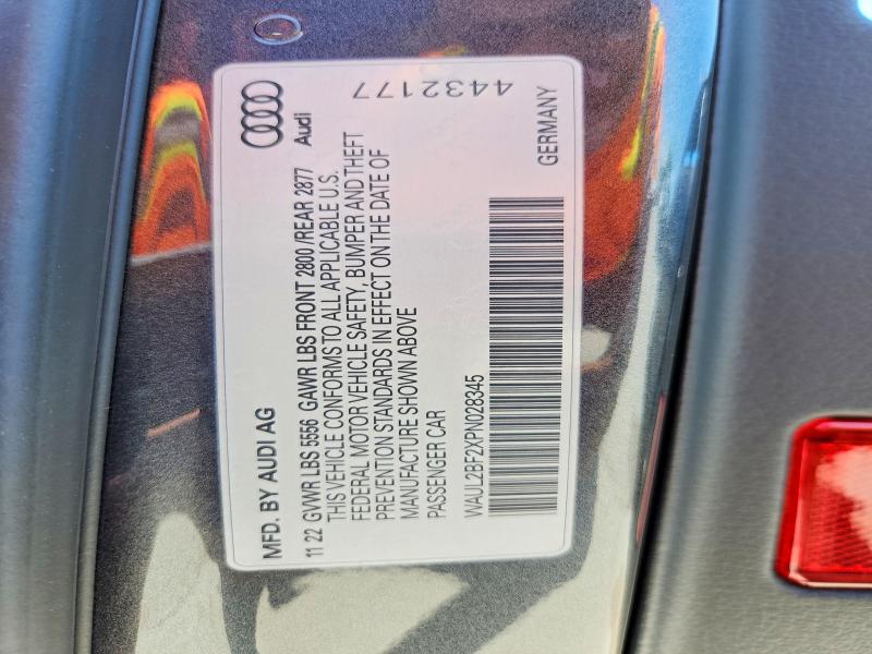 2023 Audi A6 მანქანა იყიდება აუქციონზე, vin: WAUL2BF2XPN028345, აუქციონის ნომერი: 59642466