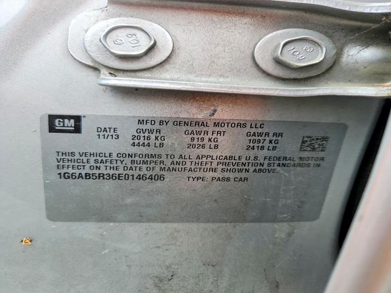 2014 Cadillac Ats მანქანა იყიდება აუქციონზე, vin: 1G6AB5R36E0146406, აუქციონის ნომერი: 62569256