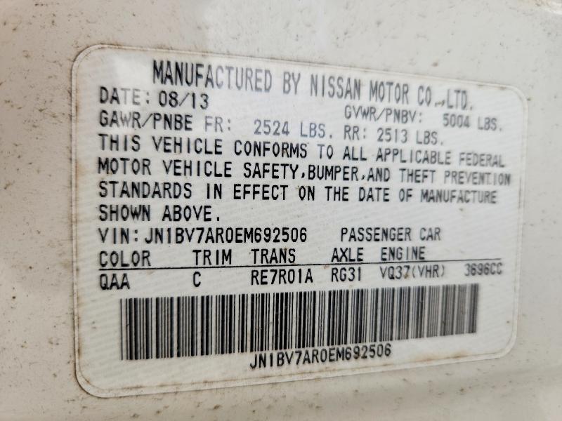 Auction sale of the 2014 Infiniti Q50, vin: JN1BV7AR0EM692506, lot number: 62490446