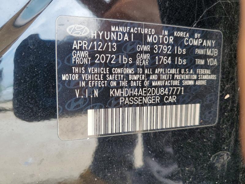 Продаж на аукціоні авто 2013 Hyundai Elantra, vin: KMHDH4AE2DU847771, номер лоту: 62810716