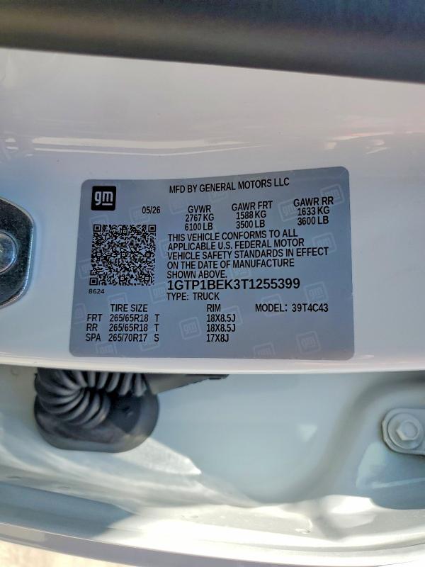 60552076 :رقم المزاد ، 1GTP1BEK3T1255399 vin ، 2026 Gmc Canyon مزاد بيع