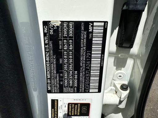 59915406 :رقم المزاد ، 4JGFB5KB7LA241791 vin ، 2020 Mercedes-benz Gle مزاد بيع