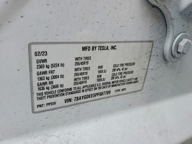 Продажа на аукционе авто 2023 Tesla Model Y, vin: 7SAYGDEE5PF687789, номер лота: 60175326