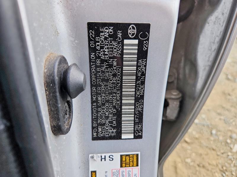 Продаж на аукціоні авто 2022 Toyota Corolla, vin: JTDEAMDE1NJ050021, номер лоту: 61319296