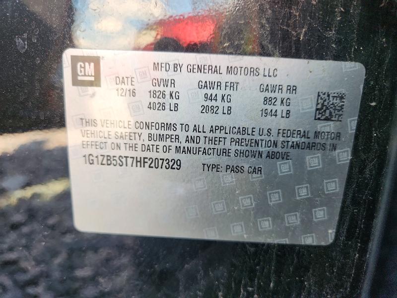 2017 Chevrolet Malibu მანქანა იყიდება აუქციონზე, vin: 1G1ZB5ST7HF207329, აუქციონის ნომერი: 58031656