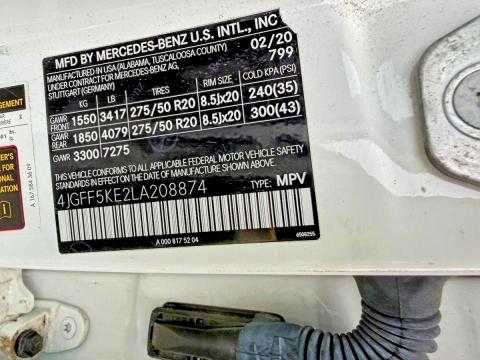 Продажа на аукционе авто 2020 Mercedes-benz Gls, vin: 4JGFF5KE2LA208874, номер лота: 62010806